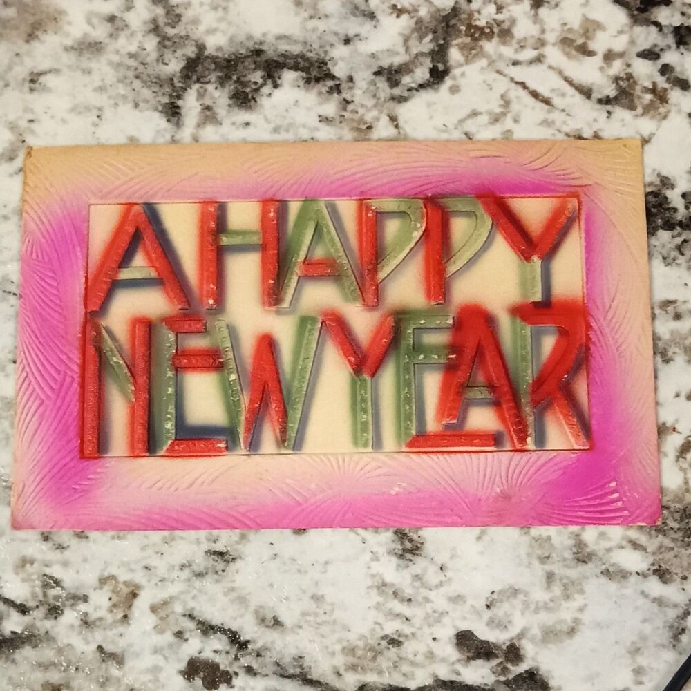 1914 Chicago IL Happy New Year Postcard, Canal Station Dec 31 Cancel